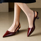 Gabrielle - Women's Slingback Heels with Buckle Detail