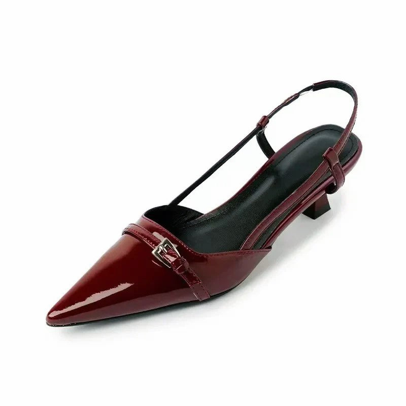 Gabrielle - Women's Slingback Heels with Buckle Detail