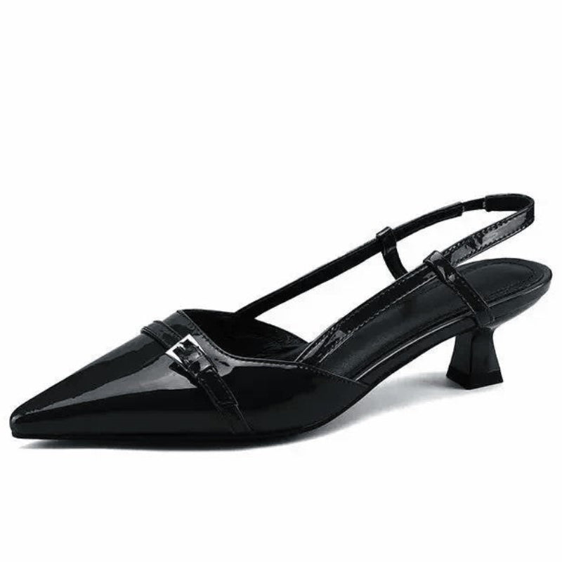 Gabrielle - Women's Slingback Heels with Buckle Detail