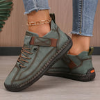 Hailey - Women’s Lace-Up Sneakers with Strap Detail