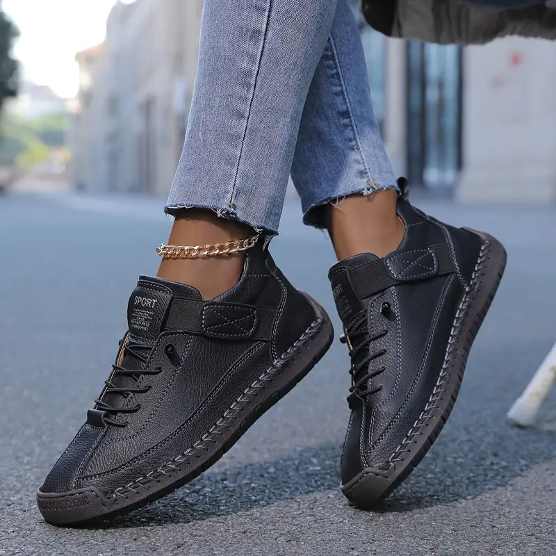 Hailey - Women’s Lace-Up Sneakers with Strap Detail
