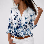 Hannah - Women's Printed Button Up Long Sleeve Blouse