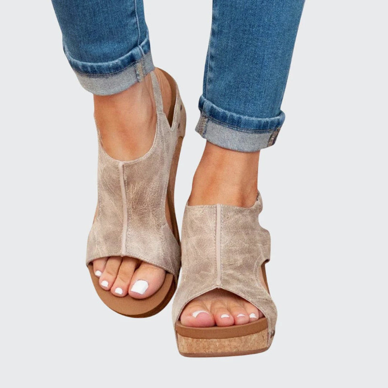Heather - Women's Open Toe Platform Sandals