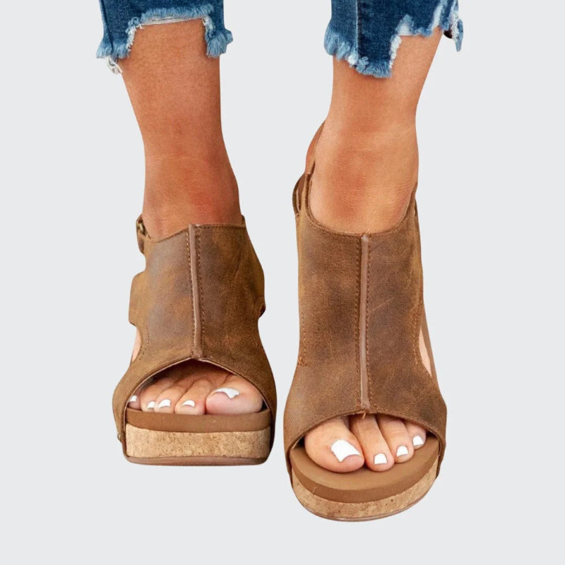 Heather - Women's Open Toe Platform Sandals