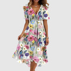 Heidi - Women’s Floral V-Neck Midi Dress