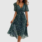 Heidi - Women’s Floral V-Neck Midi Dress