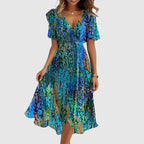 Heidi - Women’s Floral V-Neck Midi Dress