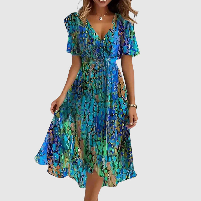 Heidi - Women’s Floral V-Neck Midi Dress