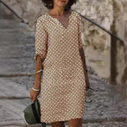 Helen - Women’s Loose Fit Mini Dress with Pattern Design