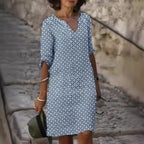 Helen - Women’s Loose Fit Mini Dress with Pattern Design