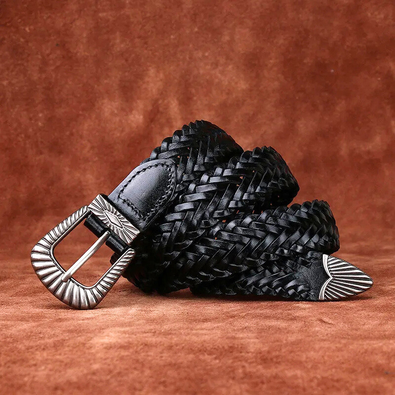 Helen - Women's Genuine Leather Woven Belt