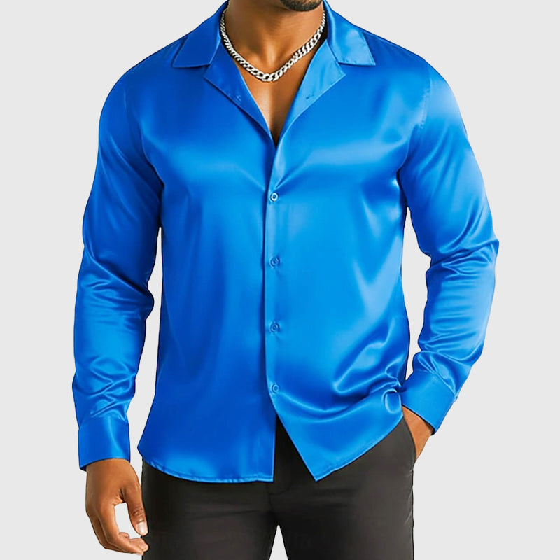 Jake - Men’s Satin Button Up Formal Shirt