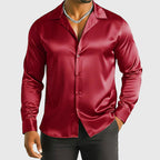 Jake - Men’s Satin Button Up Formal Shirt