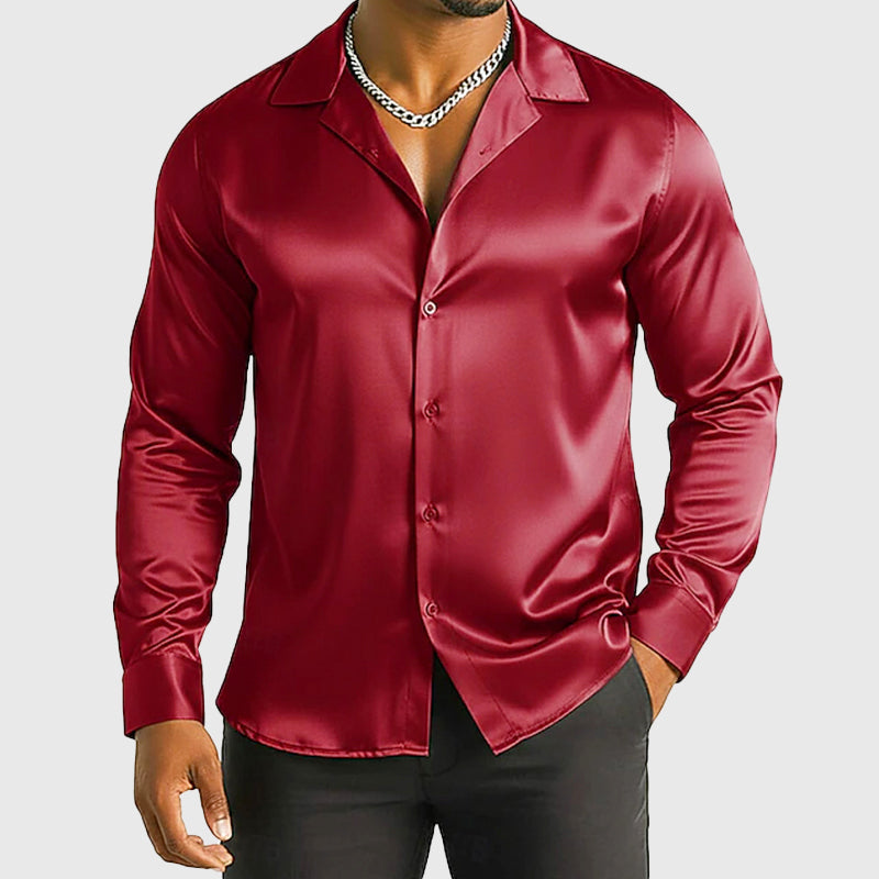 Jake - Men’s Satin Button Up Formal Shirt