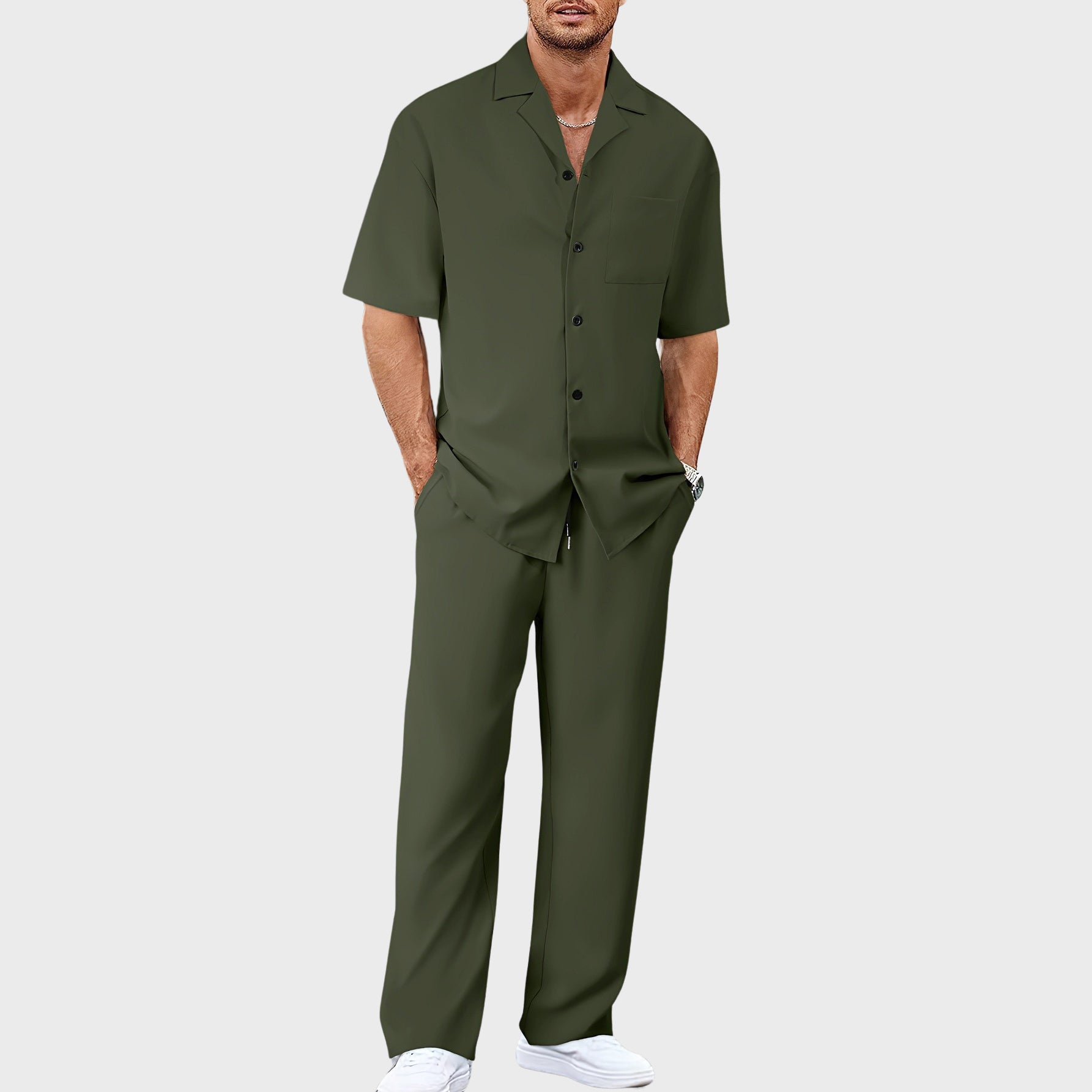 Jake Ross Button-Up Trousers Set