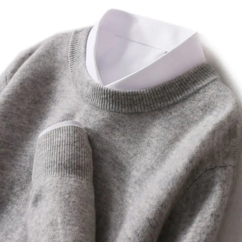 Jake - Men's Ribbed-Trim Cashmere Blend Sweater