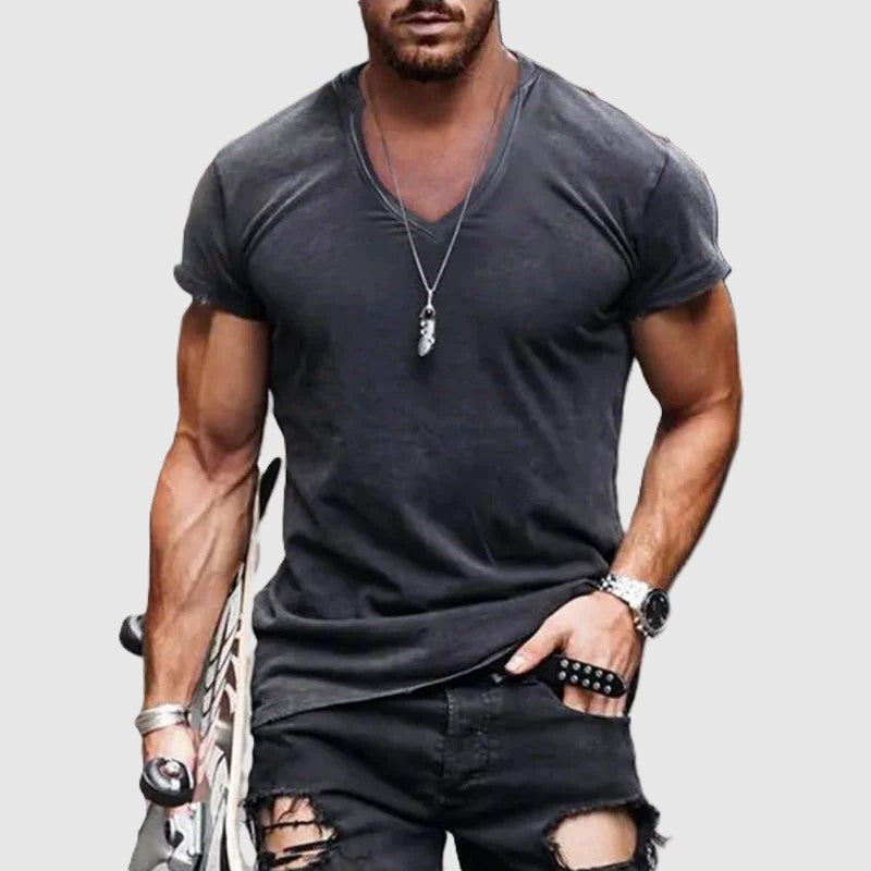 Jason - Men's V-Neck Fitted Short Sleeve T-Shirt