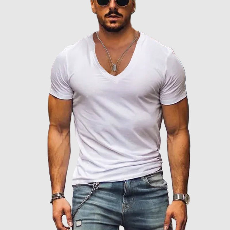 Jason - Men's V-Neck Fitted Short Sleeve T-Shirt