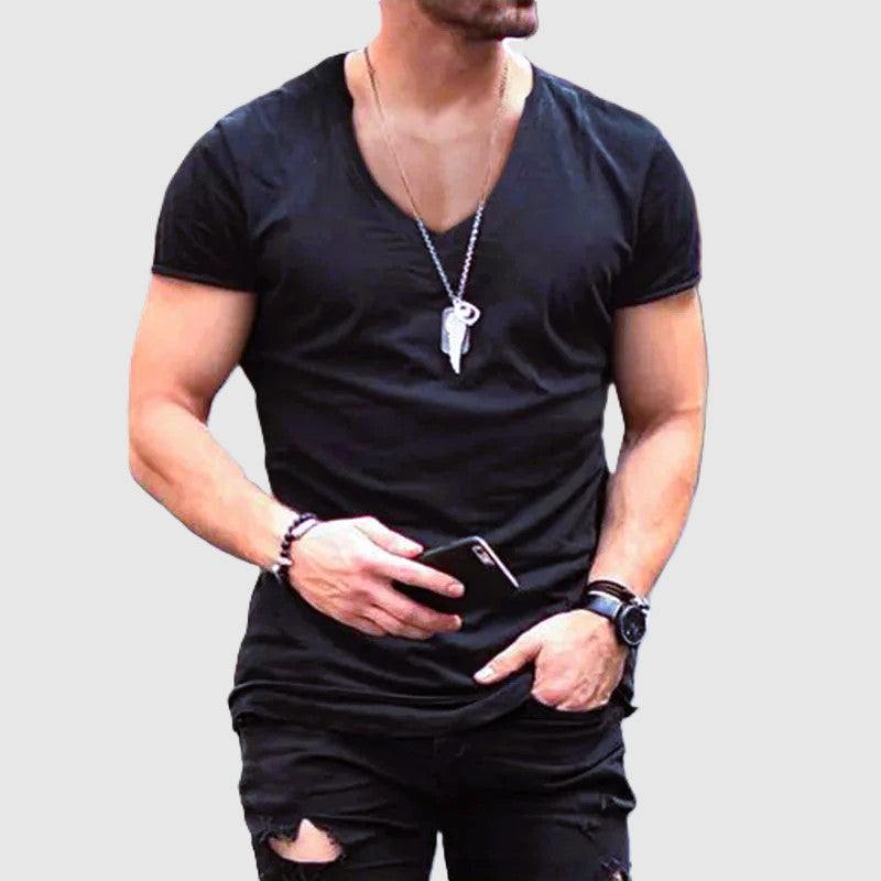 Jason - Men's V-Neck Fitted Short Sleeve T-Shirt