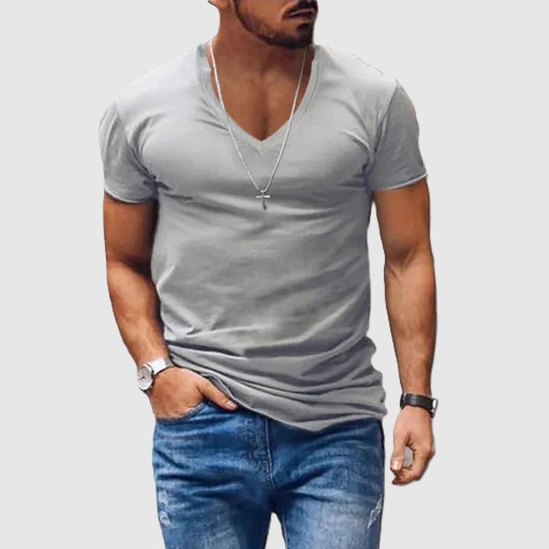 Jason - Men's V-Neck Fitted Short Sleeve T-Shirt