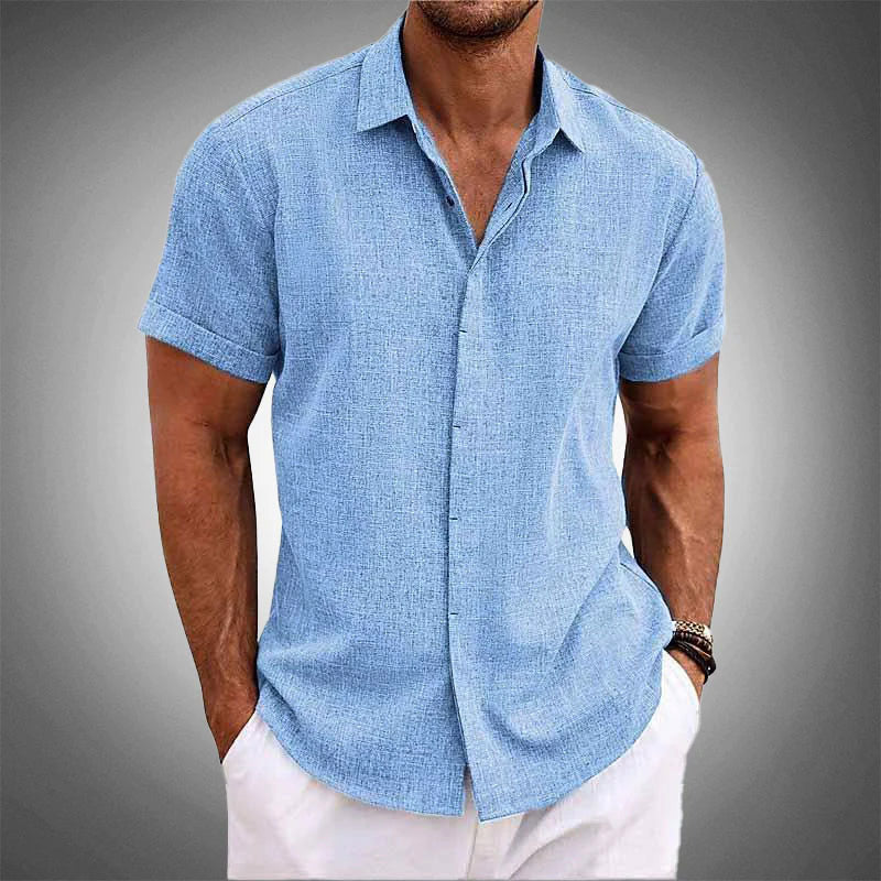 Jason Reid Casual Linen-Style Short Sleeve Shirt