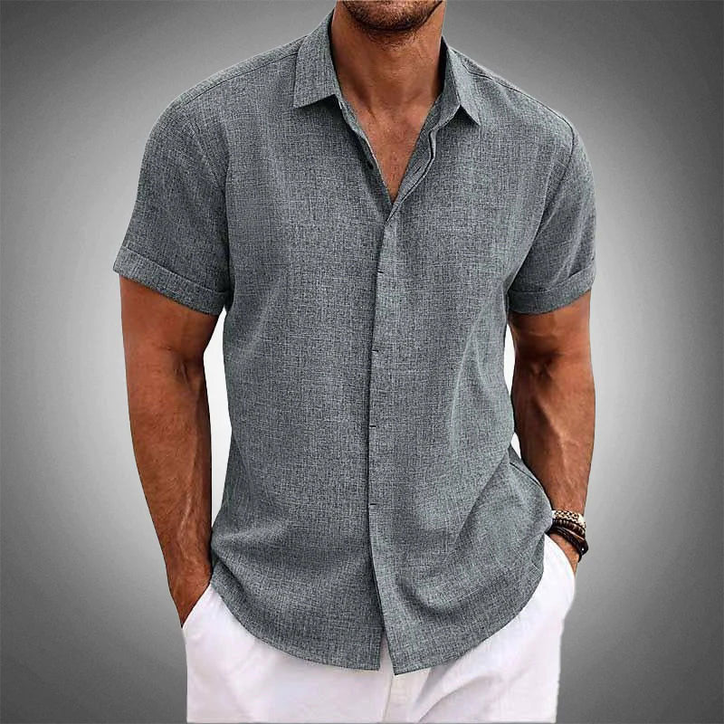 Jason Reid Casual Linen-Style Short Sleeve Shirt