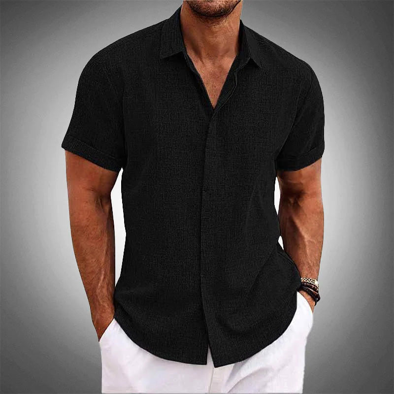 Jason Reid Casual Linen-Style Short Sleeve Shirt