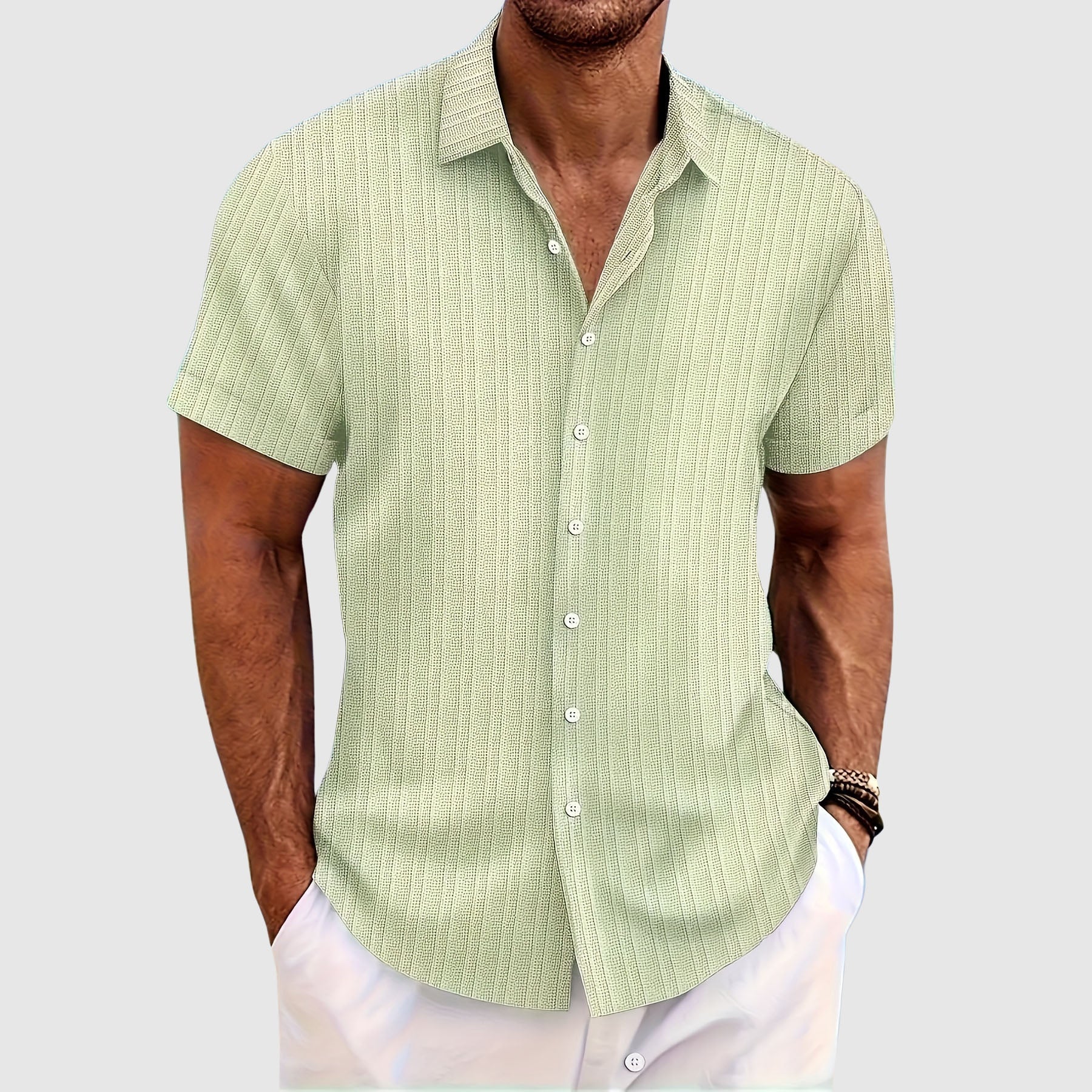 Jason Reid Casual Striped Button-Up Shirt