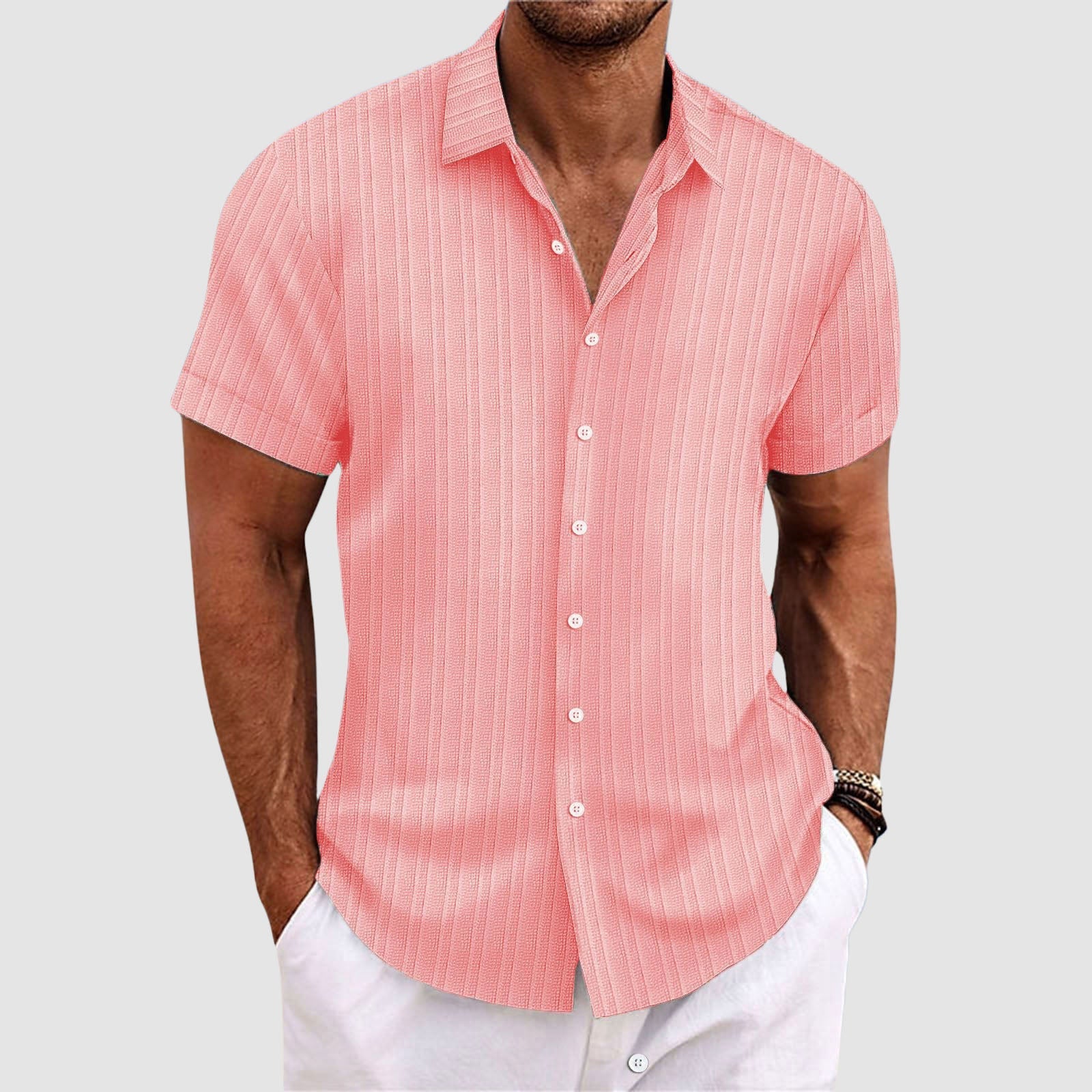 Jason Reid Casual Striped Button-Up Shirt