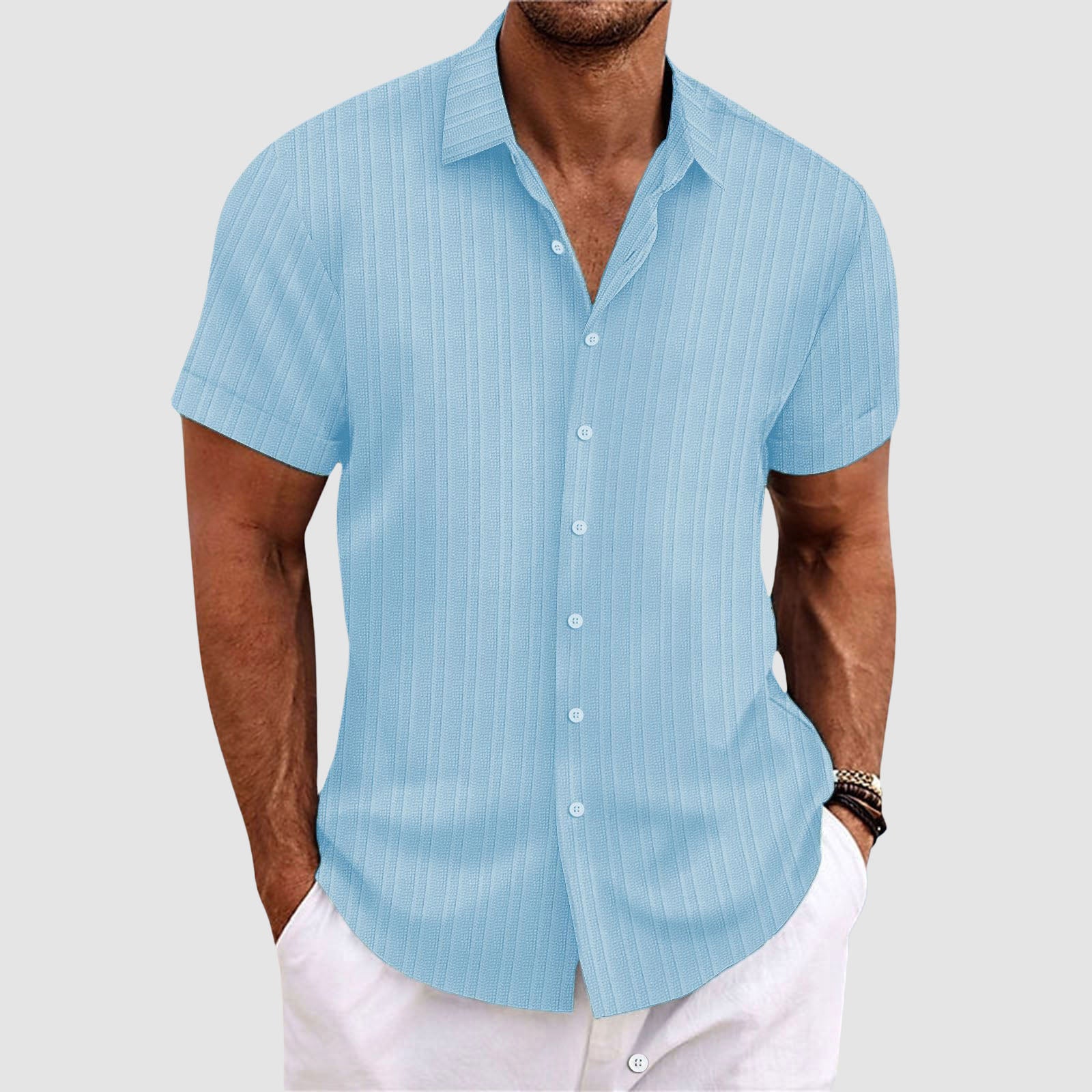 Jason Reid Casual Striped Button-Up Shirt