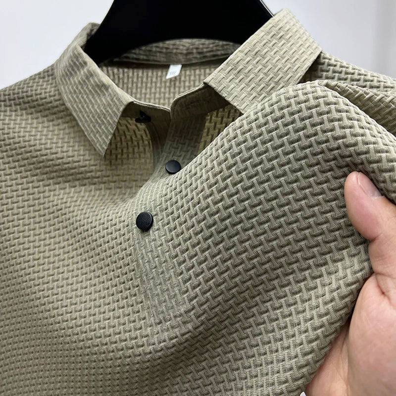 Jason Reid Textured Button Polo Shirt