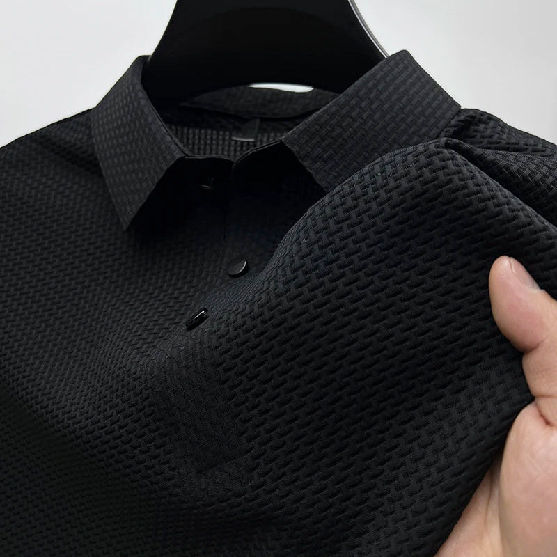 Jason Reid Textured Button Polo Shirt