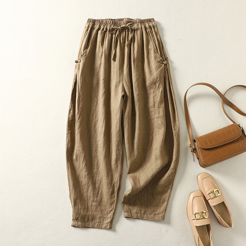 Jessica - Women’s Tapered Pants with Side Buttons