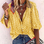 Judy - Women’s Printed Button-Up Blouse