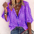 Judy - Women’s Printed Button-Up Blouse