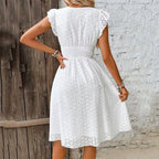 Kaitlyn - Women's Sleeveless Dress with Lace Pattern