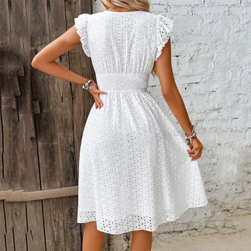 Kaitlyn - Women's Sleeveless Dress with Lace Pattern