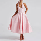 Kimberly - Women’s Halter Midi Dress