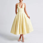 Kimberly - Women’s Halter Midi Dress