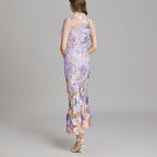 Kirsten - Women’s Sheer Overlay Floral Embroidered Dress