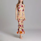 Kirsten - Women’s Sheer Overlay Floral Embroidered Dress