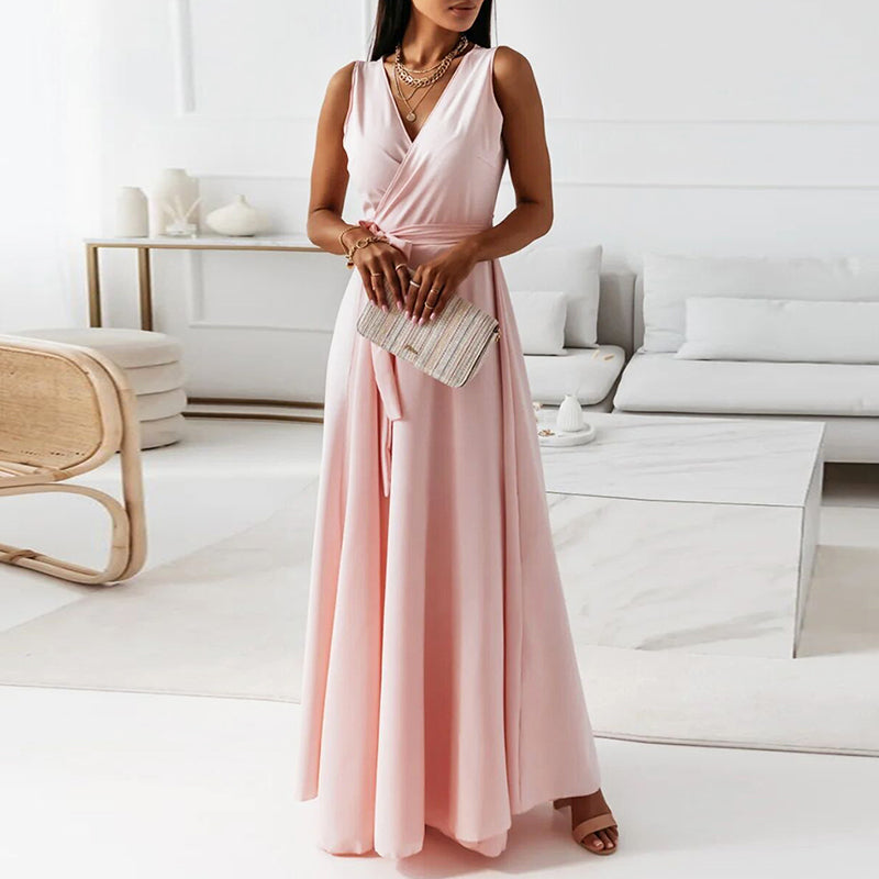 Lauren - Women’s V-Neck Wrap Maxi Dress for Events