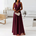 Lauren - Women’s V-Neck Wrap Maxi Dress for Events