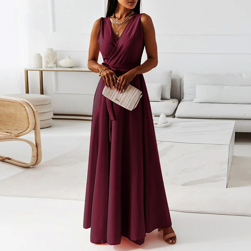 Lauren - Women’s V-Neck Wrap Maxi Dress for Events