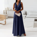 Lauren - Women’s V-Neck Wrap Maxi Dress for Events