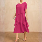 Lauren - Women's Layered Chiffon Midi Dress