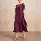 Lauren - Women's Layered Chiffon Midi Dress
