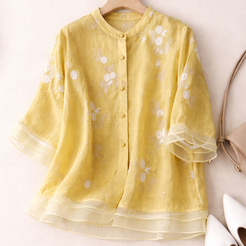 Lennox - Women’s Floral Embroidered Blouse