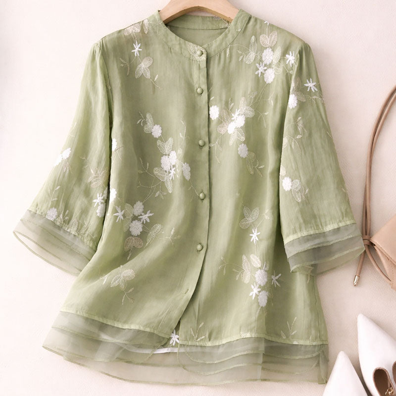Lennox - Women’s Floral Embroidered Blouse