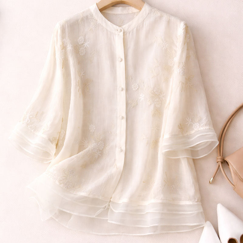 Lennox - Women’s Floral Embroidered Blouse